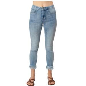 NEW CENIA fringe hem jeans in light wash